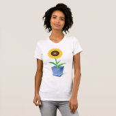 Zonnebloem in een pot Vrouwen T-shirt (Voorkant volledig)