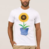 Zonnebloem in een potje Mannen T-shirt (Voorkant)