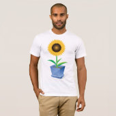 Zonnebloem in een potje Mannen T-shirt (Voorkant volledig)