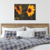 Zonnebloem in het Afbeelding van de avond Canvas Afdruk (Insitu (Slaapkamer))