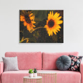 Zonnebloem in het Afbeelding van de avond Canvas Afdruk (Insitu (Woonkamer))