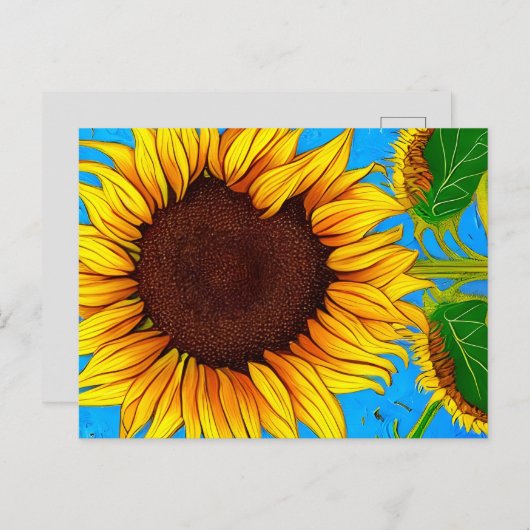 Zonnebloem in het Franse Land Briefkaart (Voorkant / Achterkant)