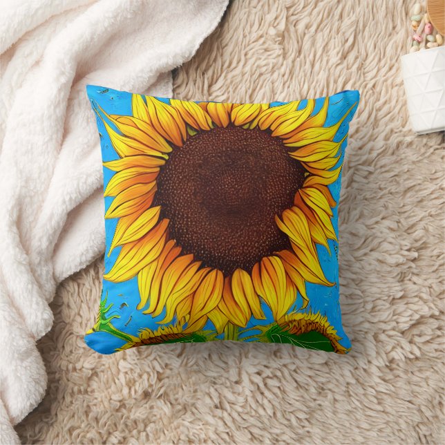 Zonnebloem in het Franse Land Kussen (Deken)