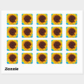 Zonnebloem in het Franse Land Vierkante Sticker (Vel)