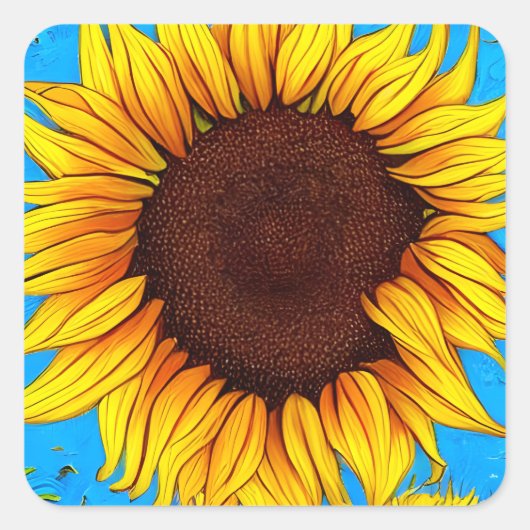Zonnebloem in het Franse Land Vierkante Sticker (Voorkant)