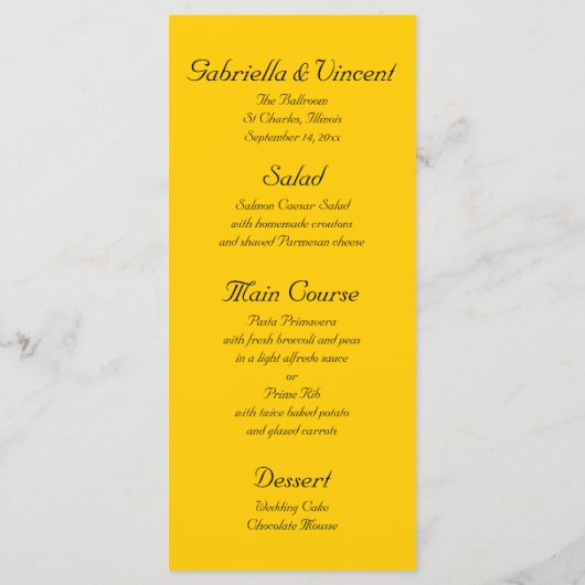 Zonnebloem in het Witte Weddenschap Menu (Achterkant)