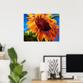 Zonnebloem in het zonlicht poster (Thuiskantoor)