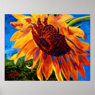 Zonnebloem in het zonlicht poster