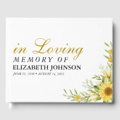 Zonnebloem in liefdevolle herinnering begrafenis gastenboek (Voorkant)