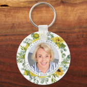 Zonnebloem in liefhebbend geheugen Foto Memorial F Sleutelhanger (Voorkant)