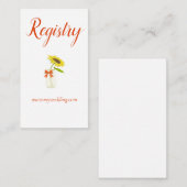  zonnebloem in mason-jar-trouwregister informatiekaartje (Voorkant / Achterkant)