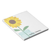 Zonnebloem in Mason Jar - Voeg Jouw naam toe Notitieblok (Schuin)