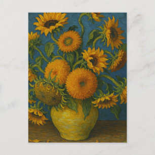 Zonnebloem in vaas Briefkaart