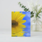 Zonnebloem in water briefkaart (Staand voorkant)