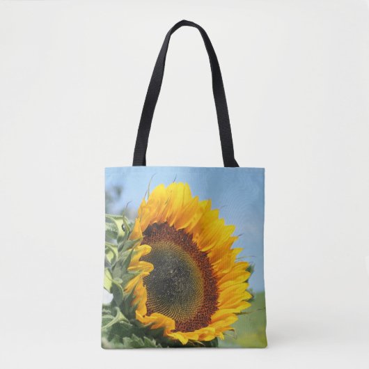 Zonnebloem in zonnebloemen tote bag (Voorkant)