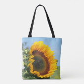 Zonnebloem in zonnebloemen tote bag (Achterkant)