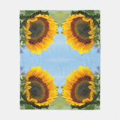 Zonnebloem in zonneschijn Abstracte bloemkunst Fleece Deken (Voorkant)