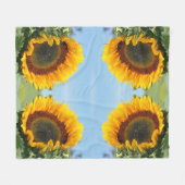 Zonnebloem in zonneschijn Abstracte bloemkunst Fleece Deken (Voorkant (Horizontaal))