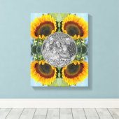Zonnebloem in zonneschijn Creëer Uw eigen foto Canvas Afdruk (Insitu (Houten vloer))