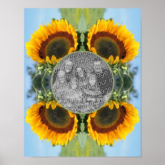 Zonnebloem in zonneschijn Creëer Uw eigen foto Poster (Voorkant)