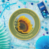 Zonnebloem in Zonneschijn Gepersonaliseerde partij Papieren Bordje (Feest)