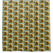 Zonnebloem in zonneschijn patroon douchegordijn (Voorkant)