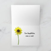 Zonnebloem ingelijst dank u kaart (Binnen)