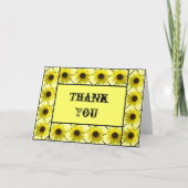 Zonnebloem ingelijst dank u kaart (Voorkant)