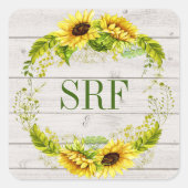 Zonnebloem Initialen Sticker (Voorkant)