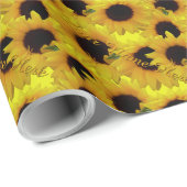 Zonnebloem inpakpapier gepersonaliseerd geschenkpa (Rol Hoek)