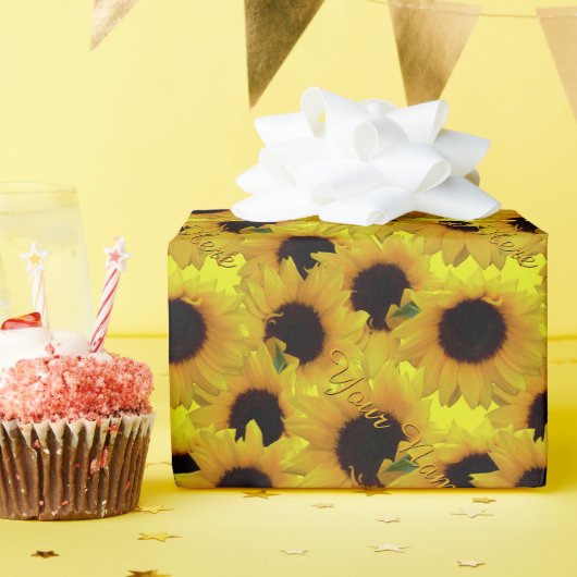 Zonnebloem Inpakpapier Gepersonaliseerd Giftpapier (Verjaardagsfeest)