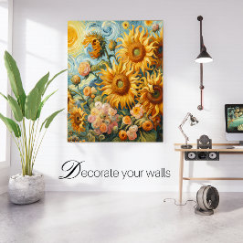 Zonnebloem inspiratie canvas afdruk
