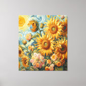 Zonnebloem inspiratie canvas afdruk (Voorkant)