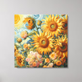 Zonnebloem inspiratie canvas afdruk (Voorkant)