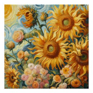 Zonnebloem inspiratie perfect poster
