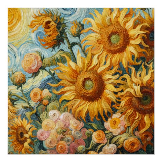 Zonnebloem inspiratie perfect poster (Voorkant)