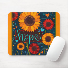 zonnebloem inspirerende hoop muismat