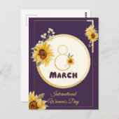 zonnebloem internationale vrouwendag 2025 maart 8 briefkaart (Voorkant / Achterkant)
