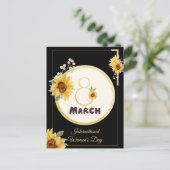 zonnebloem internationale vrouwendag 2025 maart 8 briefkaart (Staand voorkant)