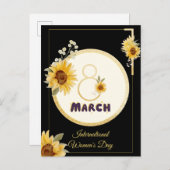 zonnebloem internationale vrouwendag 2025 maart 8 uitnodiging briefkaart (Voorkant / Achterkant)