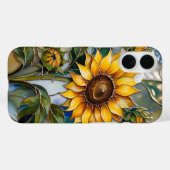 Zonnebloem iPhone Hoesje Gebrandschilderd Geel Blo (Achterkant (horizontaal))