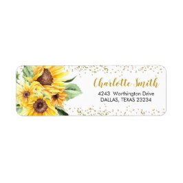 Zonnebloem is op de weg Baby shower adreslabel Etiket