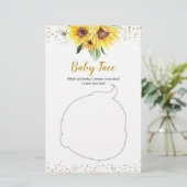 Zonnebloem is op de weg Baby shower Baby Gezicht (Staand voorkant)