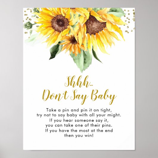 Zonnebloem is op de weg Baby shower Don't Say Baby Poster (Voorkant)