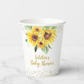 Zonnebloem is op de weg Baby shower Paper Cup Papieren Bekers (Achterkant)