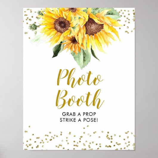 Zonnebloem is op de weg Baby shower Photo Booth Poster (Voorkant)