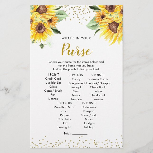 Zonnebloem is op de weg Baby shower portemonnee sp (Voorkant)