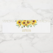 Zonnebloem is op de weg Baby showers waterfles Etiket (Enkel label)