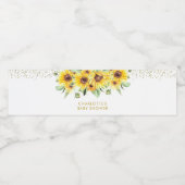 Zonnebloem is op de weg Baby showers waterfles Waterfles Etiket (Enkel label)