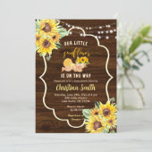 Zonnebloem is op de weg Blond Meisje Baby shower Kaart (Staand voorkant)